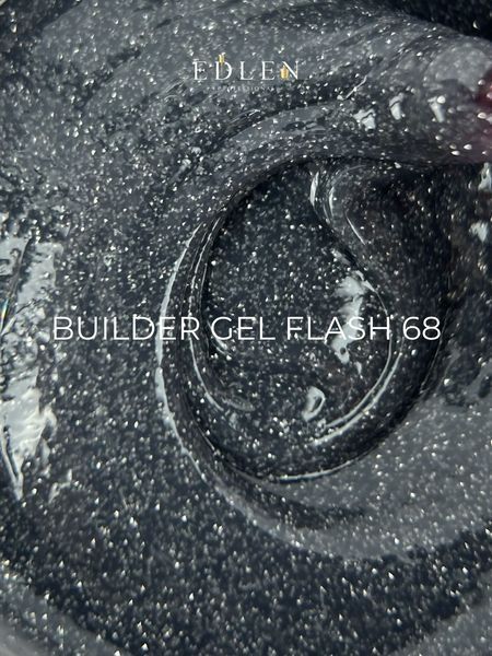 Змінний картридж гелю для нарощування нігтів, Edlen Builder gel Flash, №68, чорний, 15 мл 4000324272 фото