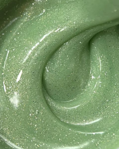 Гель камуфлюючий для нарощування нігтів, LUNAmoon Shimmer Gel, №11, салатовий з шиммером, 30 мл 323-6097-1779 фото