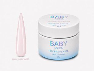 Гель рідкий камуфлюючий для зміцнення нігтів, Baby&nbsp;Moon Liquid&nbsp;Builder Gel, №05, персиково-рожевий, 15 мл 5905123011474 фото