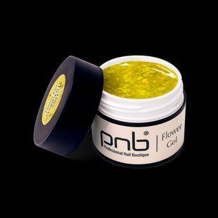 Гель для нарощування нігтів, PNB Builder Gel Flower, Marigold Mist, прозорий с жовтими сухоцвітами, 5 мл 3113955737 фото