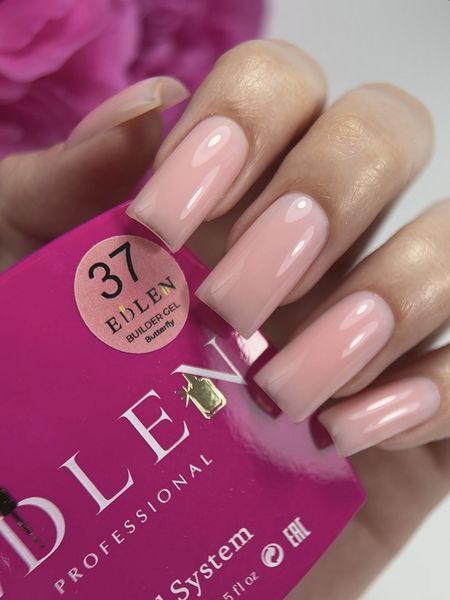 Змінний картридж гелю для нарощування нігтів, Edlen Builder gel Butterfly, №37, рожевий, 15 мл 4000312241 фото