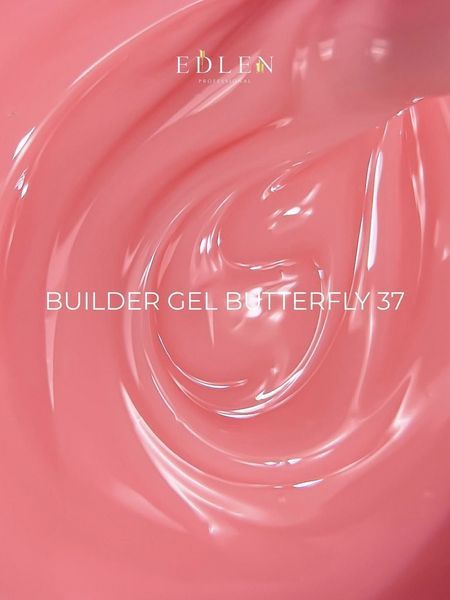 Змінний картридж гелю для нарощування нігтів, Edlen Builder gel Butterfly, №37, рожевий, 15 мл 4000312241 фото