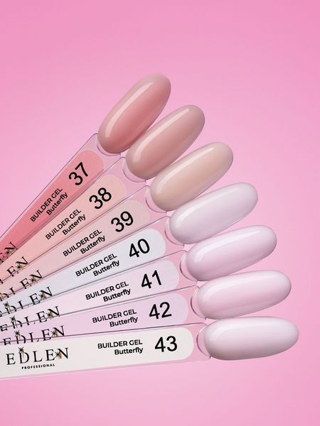 Змінний картридж гелю для нарощування нігтів, Edlen Builder gel Butterfly, №37, рожевий, 15 мл 4000312241 фото