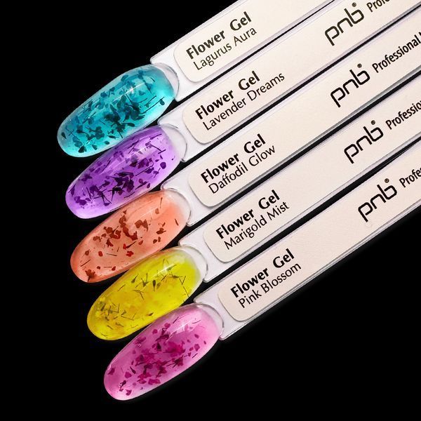 Гель для наращивания ногтей, PNB Builder Gel Flower, Marigold Mist, прозрачный с желтыми сухоцветами, 5 мл 3113955737 фото