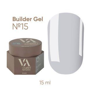 Гель камуфлюючий для нарощування нігтів, Valeri Builder Gel, №15, сірий, 15 мл NVBG-015 фото