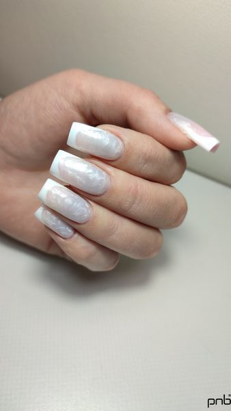 Гель камуфлюючий&nbsp;для нарощування нігтів, PNB Builder Gel Pearl, №014 Moonlight Shell, білий, 5 мл 4511 фото