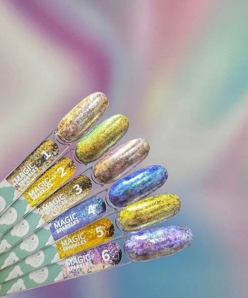 Блискітки сухі для дизайну нігтів,&nbsp;You Are Cute&nbsp;Magic Sparkles, №02, колір: зелено-золотистий хамелеон, 0.2 грам 469-4471 фото