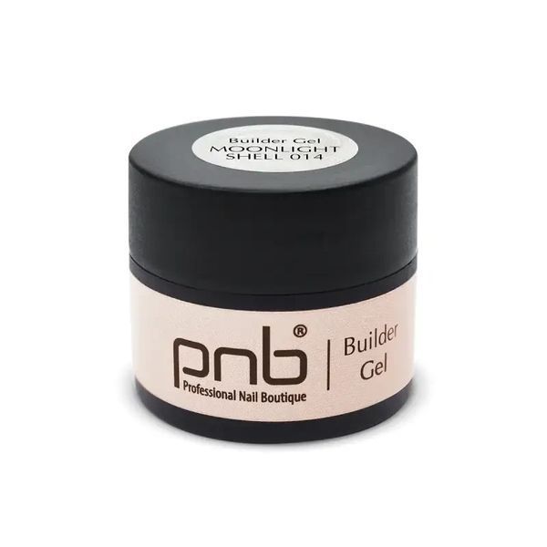 Гель камуфлюючий&nbsp;для нарощування нігтів, PNB Builder Gel Pearl, №014 Moonlight Shell, білий, 5 мл 4511 фото