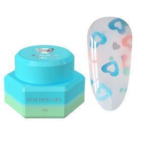 Гель камуфлюючий для нарощування нігтів, You Are Cute&nbsp;Builder Gel, №28, молочний з сердечками, 15 мл 995-4910-1395 фото