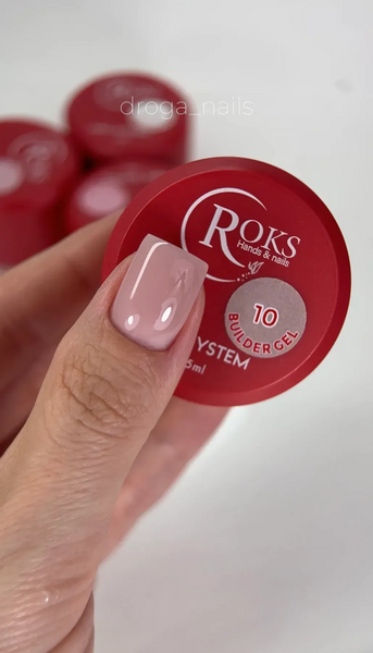 Гель камуфлюючий для нарощування нігтів, Roks Builder Gel, №10, бежевий, 30 мл 5902000041074 фото