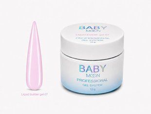 Гель рідкий камуфлюючий для зміцнення нігтів, Baby&nbsp;Moon Liquid&nbsp;Builder Gel, №07, нюдово-рожевий, 15 мл 5905123011498 фото