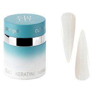 Гель камуфлюючий для нарощування нігтів, Cult Builder Gel Skin Edit, №002, молочний з шиммером, 30 мл 1252 фото