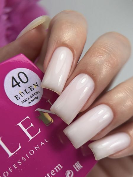 Змінний картридж гелю для нарощування нігтів, Edlen Builder gel Butterfly, №40, молочно-рожевий, 15 мл 4000312244 фото