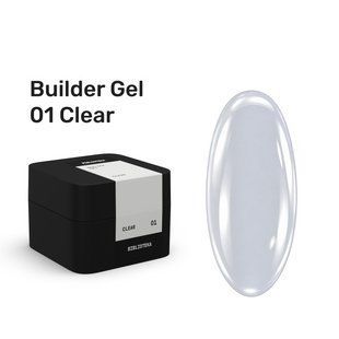 Гель для нарощування нігтів, BIBLIOTEKA Builder Gel, №01 Clear, прозорий, 15 мл 00-00006056 фото