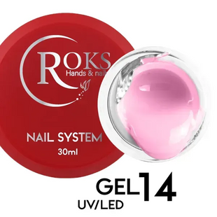 Гель камуфлюючий для нарощування нігтів, Roks Builder Gel, №14, цукерково-рожевий, 30 мл 5902000041470 фото