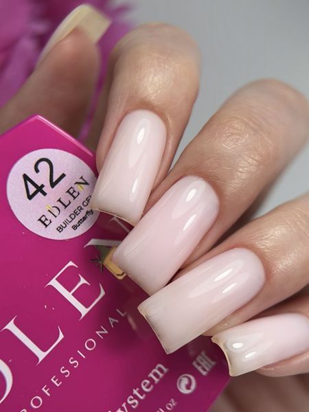 Змінний картридж гелю для нарощування нігтів, Edlen Builder gel Butterfly, №42, лілово-рожевий, 15 мл 4000312246 фото