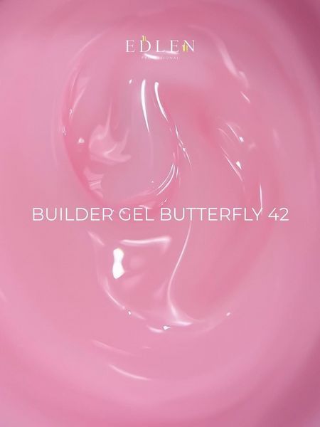 Змінний картридж гелю для нарощування нігтів, Edlen Builder gel Butterfly, №42, лілово-рожевий, 15 мл 4000312246 фото