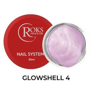 Гель камуфлюючий для нарощування нігтів, Roks Builder Gel Glowshell, №04, ліловий з перламутром, 30 мл 5903800000049 фото