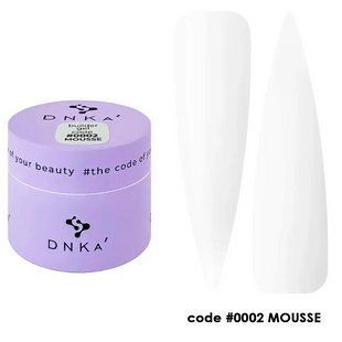 Гель камуфлюючий для нарощування нігтів DNKa Builder Gel Mousse, №0002, білий, 15 мл FTBGM0002-15 фото
