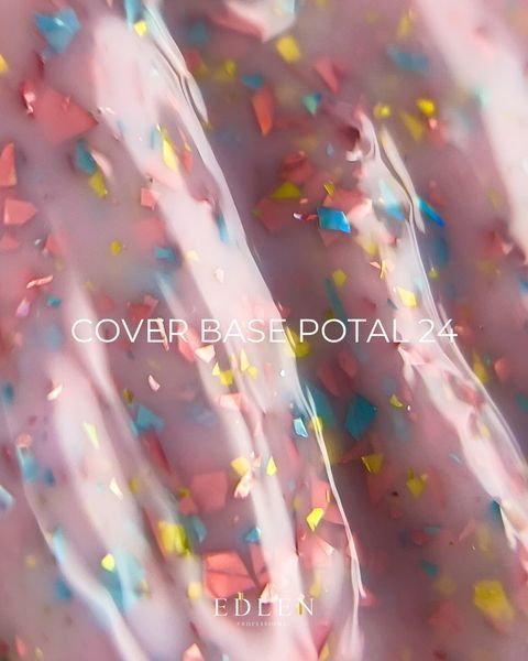 База камуфлирующая,&nbsp;Edlen Cover base Potal, №24, лиловая с разноцветной поталью, 17 мл 4000322240 фото