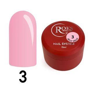 Гель-желе для нарощування нігтів, Roks Jelly Gelly, №03, рожевий, 15 мл 5902500000038 фото