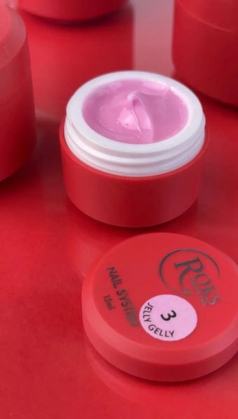 Гель-желе для нарощування нігтів, Roks Jelly Gelly, №03, рожевий, 15 мл 5902500000038 фото