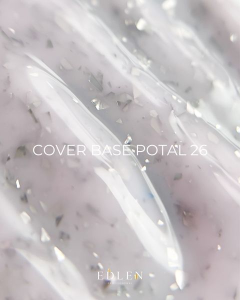 База камуфлирующая,&nbsp;Edlen Cover base Potal, №26, молочно-розовая с поталью, 17 мл 4000322265 фото