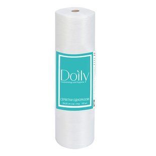 Серветки в рулоні Doily (Дойлі), спанлейс, 40 г/м2, розмір 30х20 см, сітка, колір: білий, 100 шт/рул 10006300210 фото
