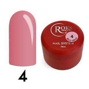 Гель-желе для нарощування нігтів, Roks Jelly Gelly, №04, нюдовий, 15 мл 5902500000045 фото