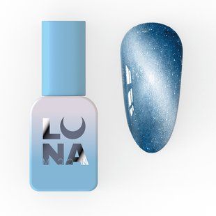 Гель-лак для нігтів з ефектом котячого ока, LUNAmoon Magnetic Cat Eye, №06, колір: блакитний з поталлю, 8 мл 382-6388-1978 фото