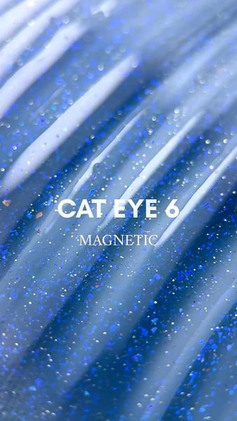 Гель-лак для нігтів з ефектом котячого ока, LUNAmoon Magnetic Cat Eye, №06, колір: блакитний з поталлю, 8 мл 382-6388-1978 фото