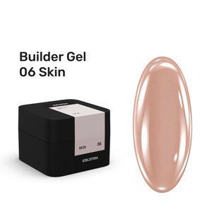 Гель камуфлюючий для нарощування нігтів, BIBLIOTEKA Builder Gel, №06 Skin, тепло-бежевий, 15 мл 00-00006061 фото