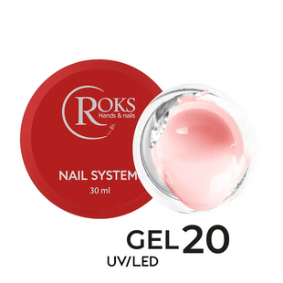 Гель камуфлюючий для нарощування нігтів, Roks Builder Gel, №20, молочно-рожевий, 30 мл 5903800000209 фото