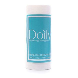 Серветки в рулоні Doily (Дойлі), спанлейс, 40 г/м2, розмір 20х20 см, сітка, колір: білий, 100 шт/рул 10006290210 фото