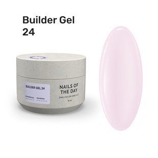 Гель камуфлюючий для нарощування нігтів, NAILSOFTHEDAY Builder Gel, №24, молочно-рожевий, 15 мл 3247383770 фото