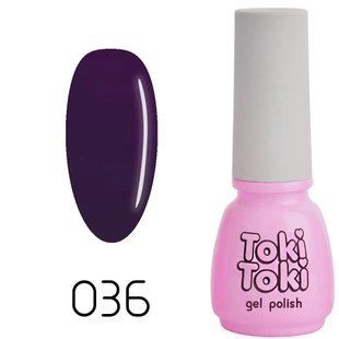 Гель-лак для нігтів, Toki-Toki, №036, колір: баклажан, 5 мл 2002036 фото