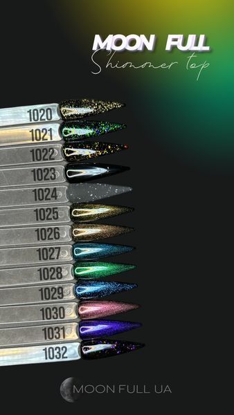 Топ для гель-лака Moon Full Shimmer Chameleon Top, №1021, прозрачный с разноцветной поталью, 8 мл 5905123018251 фото