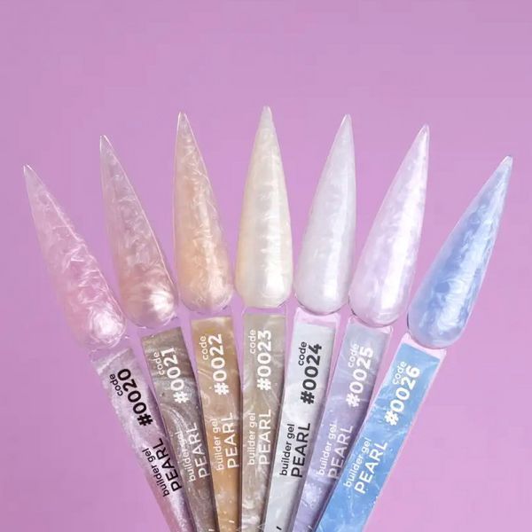 Гель&nbsp;камуфлирующий&nbsp;для наращивания ногтей DNKa Builder Gel Pearl, №0022, Бежевый с жемчужным перламутром, 30 м BGD0022 фото