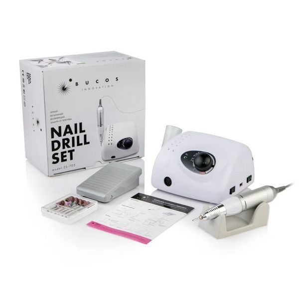 Фрезер для маникюра BUCOS&nbsp;Nail Drill ZS-705 WHITE&nbsp;(35000/65W) + 6 улучшенных фрез, цвет: белый 2964376797 фото