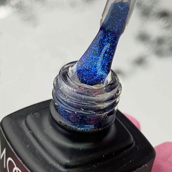 Топ для гель-лака без липкого слоя Moon Full Glitter Blue&nbsp;Top, №04, прозрачный с синим микроблеском, 8 мл 5908254189579 фото