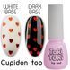 Топ для гель-лаку без липкого шару, Toki-Toki Cupidon Top, прозорий з червоними сердечками, 5 мл 2002617 фото 1