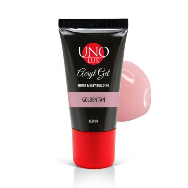 Акрил-гель, полигель камуфлирующий UNO Poly UV Gel, Бежево-розовый (Golden Tan), 60 мл 2314062914 фото