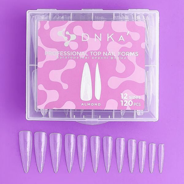 Верхні форми для нарощування нігтів DNKa Top Nail Forms, Almond (мигдаль), 120 шт FDNKAAL фото