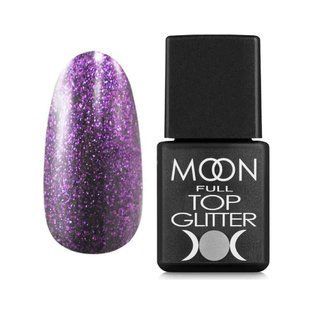 Топ для гель-лака без липкого слоя Moon Full Glitter Violet&nbsp;Top, №05, прозрачный с фиолетовым микроблеском, 8 мл 5908254189647 фото