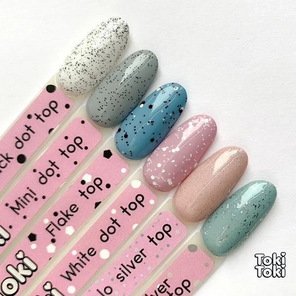 Топ для гель-лаку без липкого шару, Toki-Toki Holo Silver Top, прозорий з сріблястим шиммером, 5 мл 2002601 фото