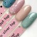 Топ для гель-лаку без липкого шару, Toki-Toki Holo Silver Top, прозорий з сріблястим шиммером, 5 мл 2002601 фото 3
