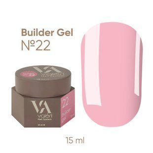 Гель камуфлюючий для нарощування нігтів, Valeri Builder Gel, №22, персиковий, 15 мл NVBG-022 фото