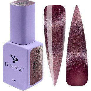 Гель-лак для нігтів з ефектом котячого ока, DNKa Bohemian Cat Eye, №0013, колір: сливовий з шиммером, 12 мл FTCGP0013 фото