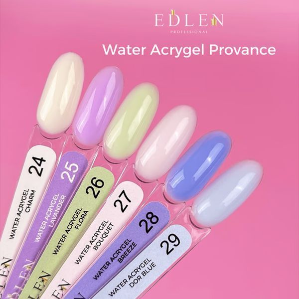 Акрил-гель рідкий для зміцнення нігтів, Edlen Water Acrygel Bouquet, №27, молочно-рожевий, 9 мл 4000400927 фото