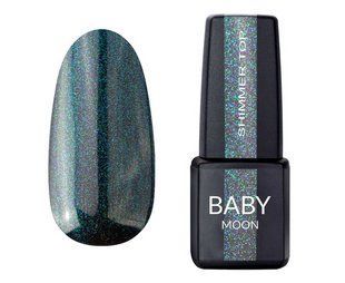 Топ для гель-лака Baby Moon Shimmer Top, №27, прозрачный с голубым шиммером, 6 мл 5905123021695 фото